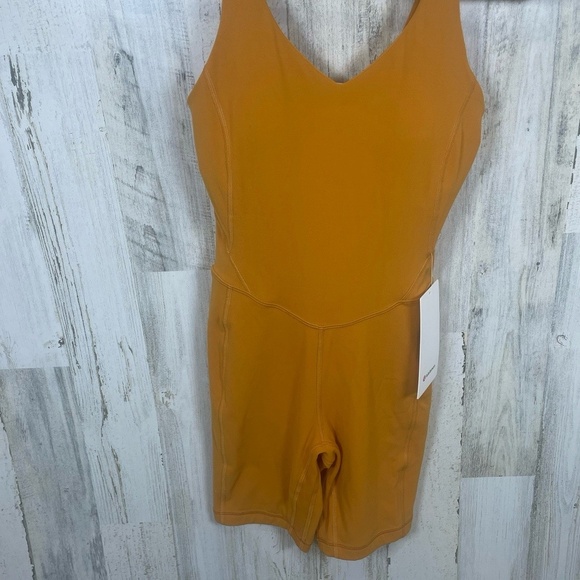 NWT Lululemon Align 8” Bodysuit Onesie size 4 Autumn Orange Nulu Yoga Activewear - Picture 9 of 9